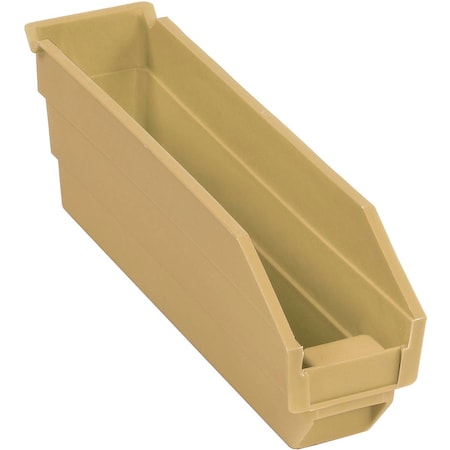 Global Industrial Shelf Storage Bin, Polypropylene, Tan, 4 in H, 2-3/4 in W 184836BG